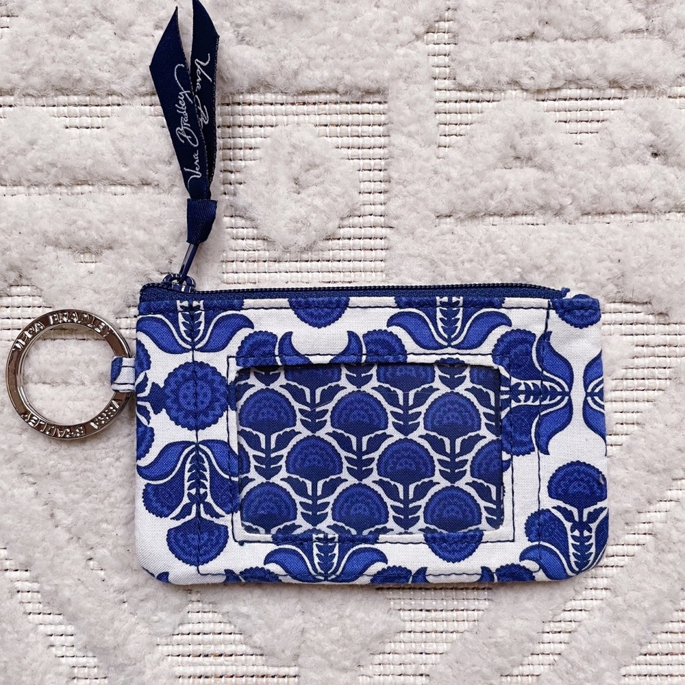 Vera Bradley Blue & White Zip ID Case